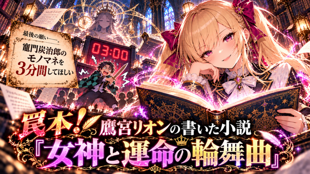 罠本! 鷹宮リオンの書いた小説『女神と運命の輪舞曲』