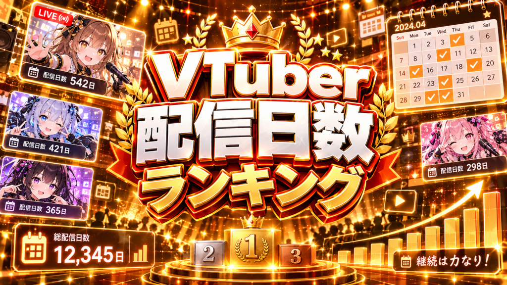 VTuber配信日数ランキング
